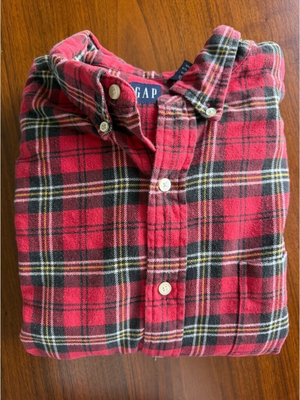 GAP Men's Red Plaid Flannel Button-Down - Size XXL